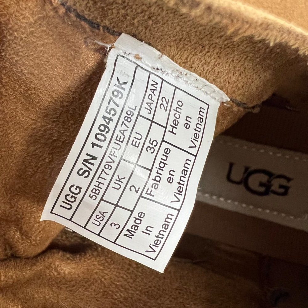 UGG Coletta Girls Chestnut Brown Suede Ankle Boots 1094579K Winter Youth size 3 - Picture 15 of 15
